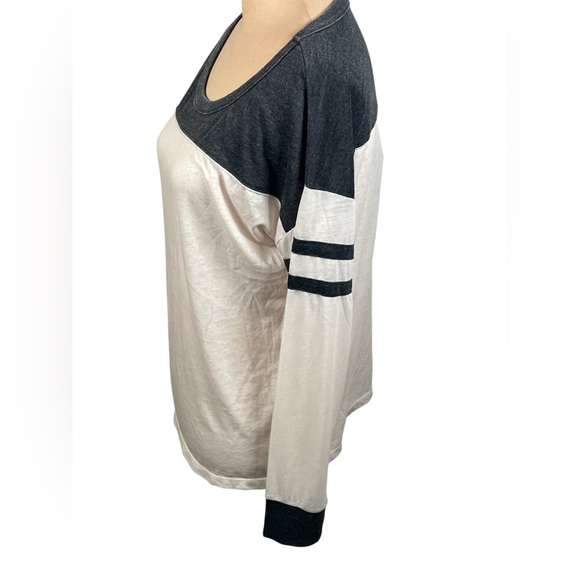 Chaser Charcoal Gray and White Baseball Tee Long Sleeve Top NWT Small - Picture 3 of 9